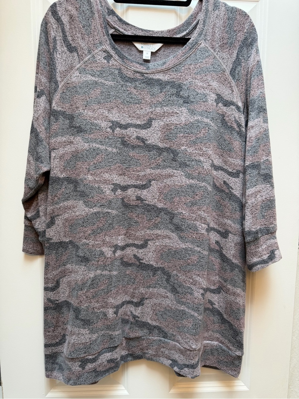 Market & Spruce Heathered Pink and Gray Knit Top - Picture 1 of 11